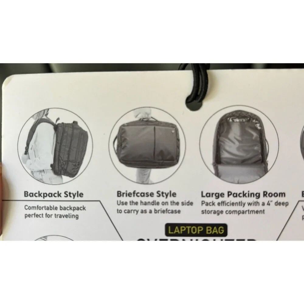 Primo Weekender Laptop Bag Black USB Travel Business Backpack Briefcase Luggage